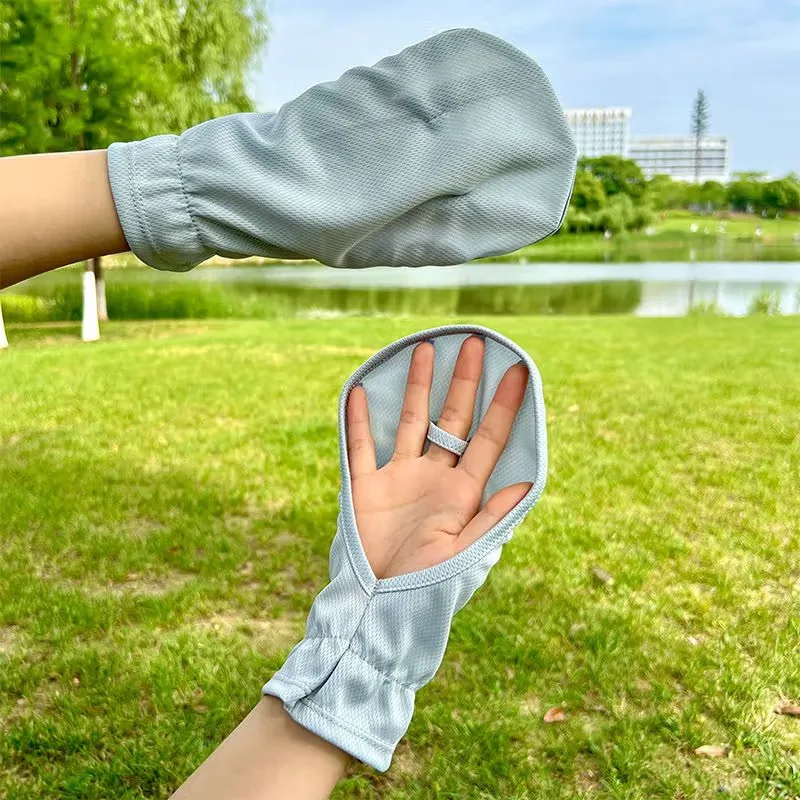 Sun Protection Gloves For Women For Driving Summer Thin - Blue