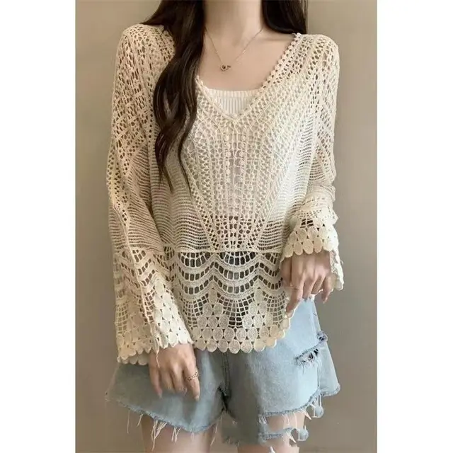 Idle Style Thin Knitwear For Women Autumn Apricot - Shop at LoveMi