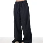 American Vintage Stripe Machete Wide-leg Casual Pants Women - Black