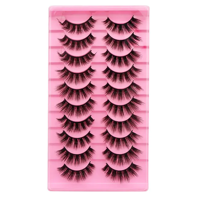 10 Pairs Of False Eyelashes With Natural And Thick Curl Ld04 - Shop at LoveMi