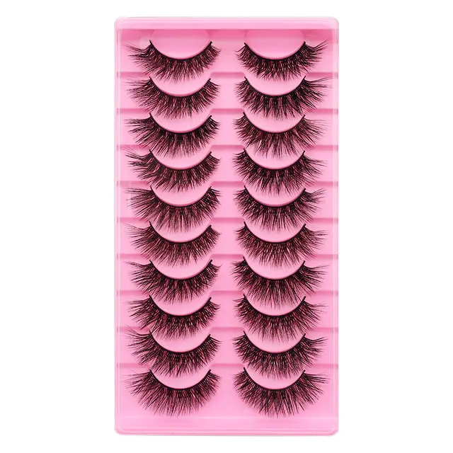 10 Pairs Of False Eyelashes With Natural And Thick Curl Ld09 - Shop at LoveMi