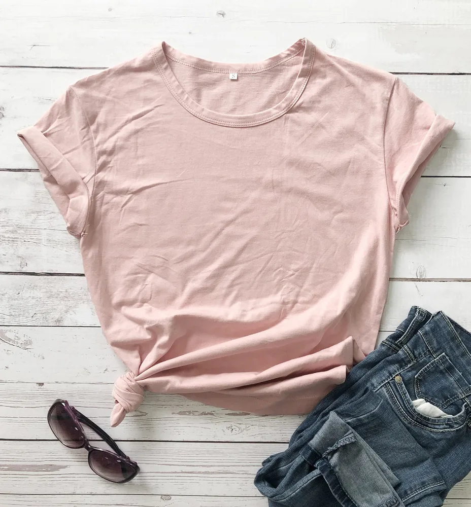 European And American Loose Short Sleeve - Peach T
