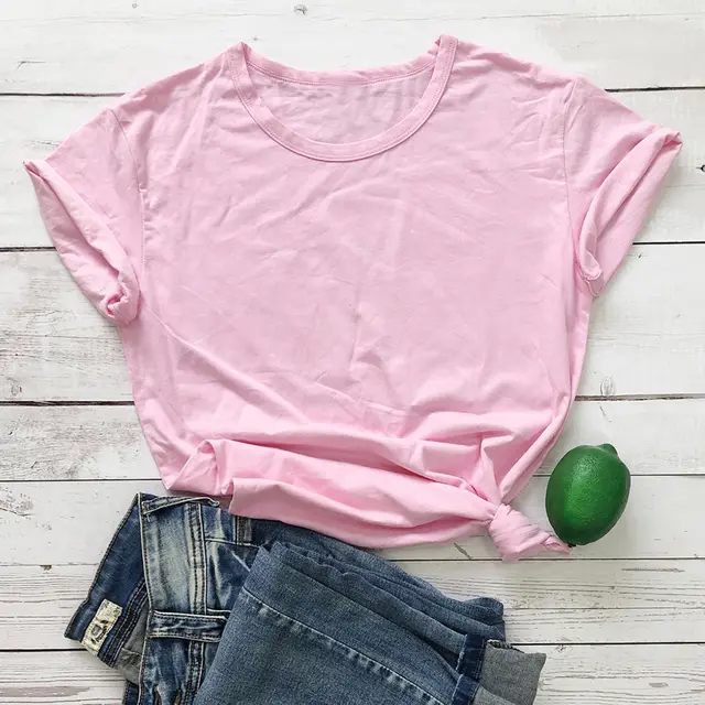 European And American Loose Short Sleeve Pink T - Shop at LoveMi