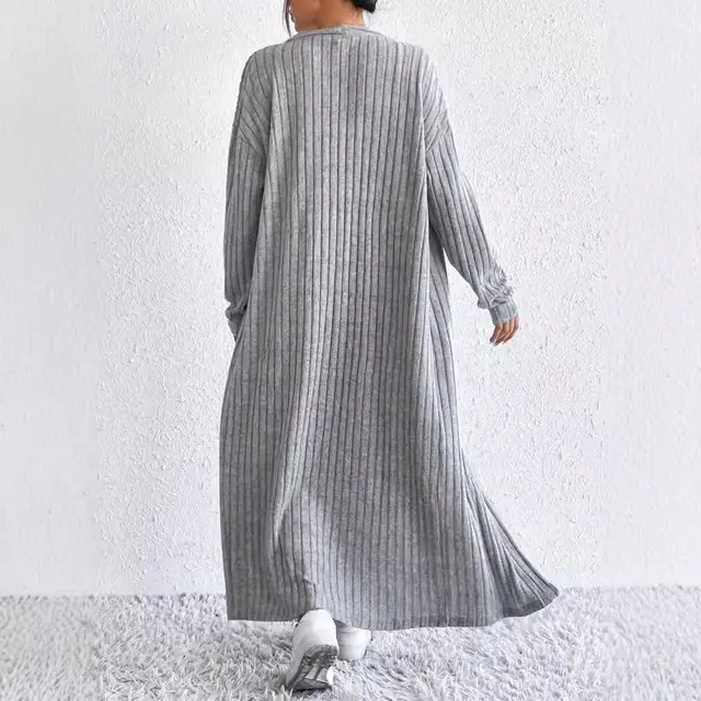 Women's Clothing European And American Autumn Fashion Camisole Dress And Coat Two Pieces Gray - Shop at LoveMi