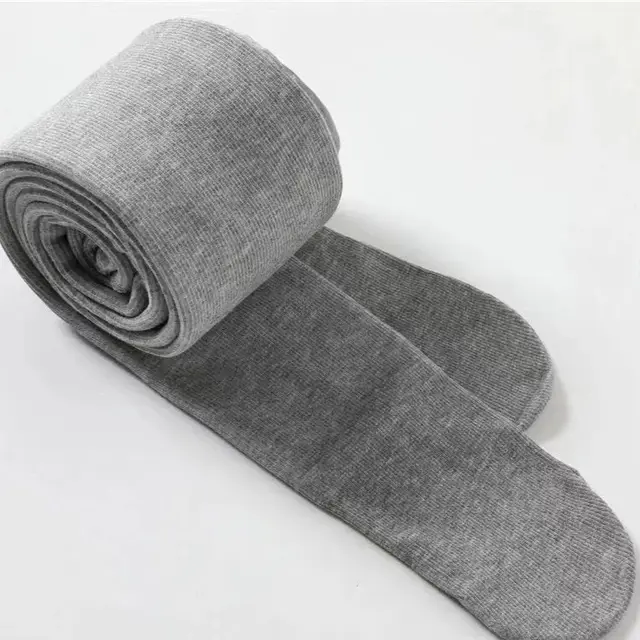 Autumn And Winter Suet Base High Waist Cotton Vertical Stripes Pantyhose Light Gray Feet - Shop at LoveMi