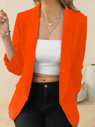 Women's Office Blazer Spring And Autumn - Orange