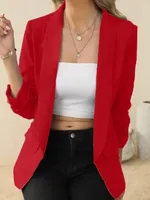 Women's Office Blazer Spring And Autumn - Red