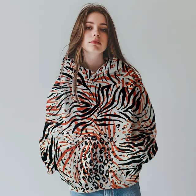 Design Leopard Print Fashion 3D Digital Sweater - Shop at LoveMi