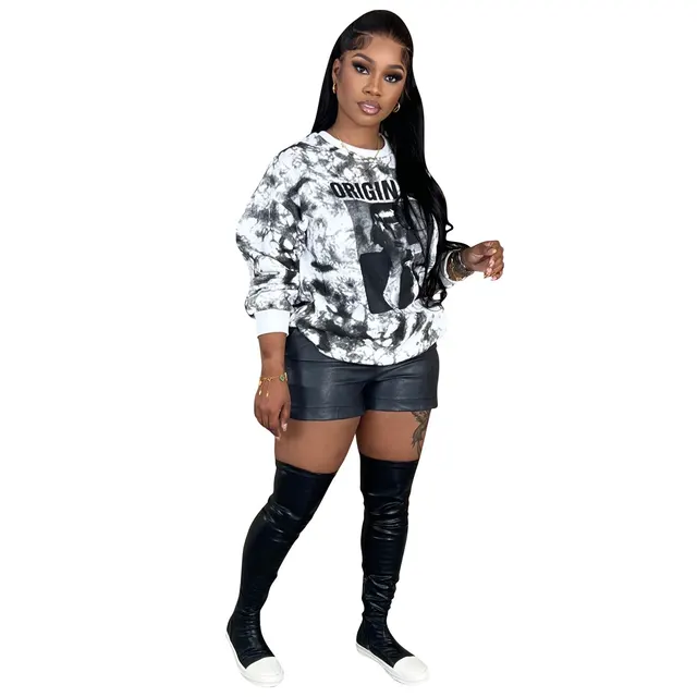 Fashion Casual Printing Long Sleeve Women's T shirt White - Shop at LoveMi