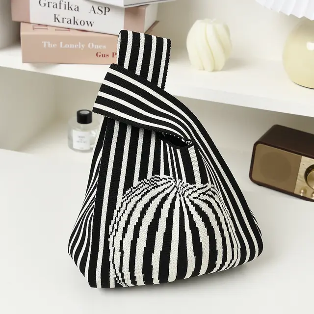 Female Student Casual Storage Hand Bag Fashion Apple Stripe Blue Orange - Shop at LoveMi
