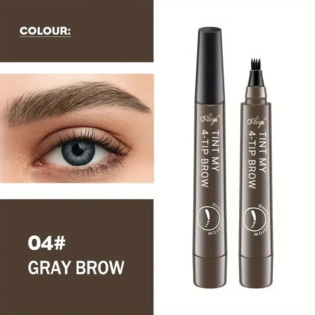 Four head Eyebrow Pencil Long lasting Smudge free 4 Gray Brown - Shop at LoveMi