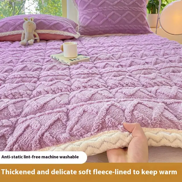 Bedroom Milk Fiber Mattress Winter Single Mattress Elegant Purple - Shop at LoveMi
