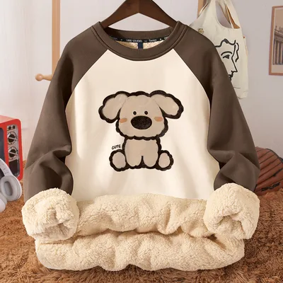 Women's Autumn And Winter Fleece lined Thickened Hooded Berber Fleece Coat Contrast Color Raglan Flying Ears - Shop at LoveMi