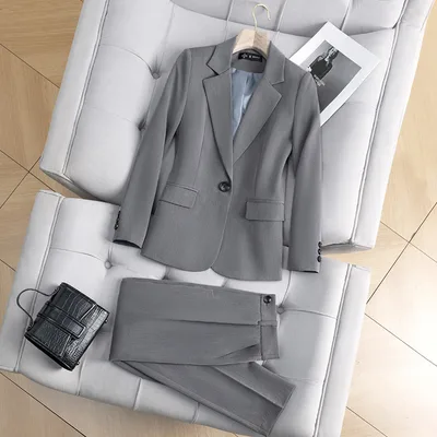 Senior Gray Suit Business Women Gray Suit Pants - Shop at LoveMi