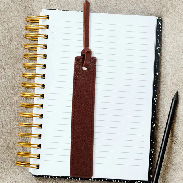 Retro Leather Marker Book Separated Reading Bookmark Dark Brown - Shop at LoveMi