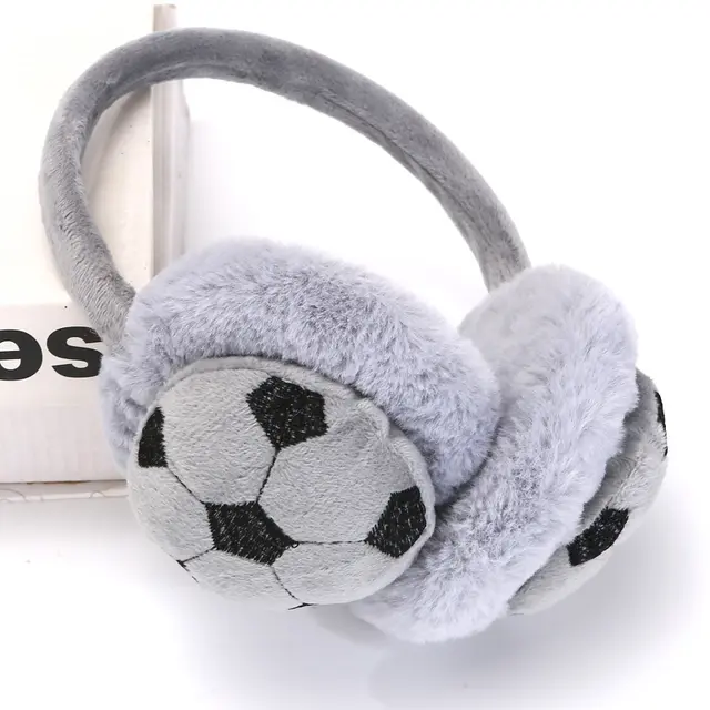 Earmuffs Warm Winter Cute Football Warm Set For Women Gray Football - Shop at LoveMi