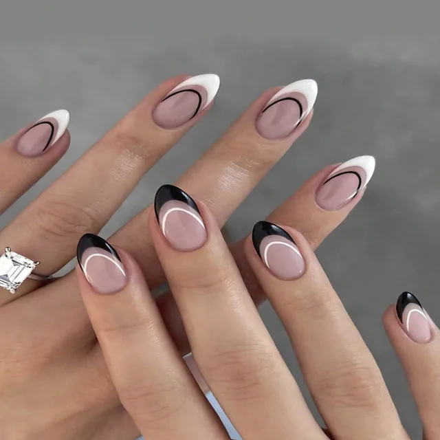 Almond Wear Nail Simple Frosted Glossy Fake Nail Tip Cdj896A - Shop at LoveMi