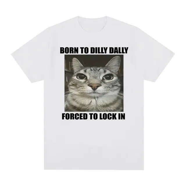 Cat Graphic Casual Oversized Tops T shirt White - Shop at LoveMi