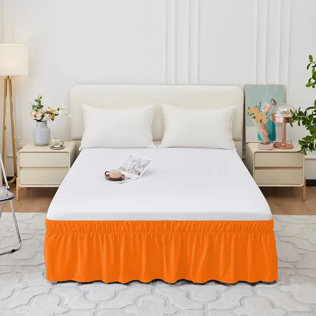 Elastic Band Non slip Elastic Embedded Bed Skirt 22 Orange - Shop at LoveMi