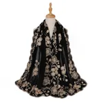 Ethnic Style Black Embroidered Toe Cap Shawl Scarf - 6Color - View 1
