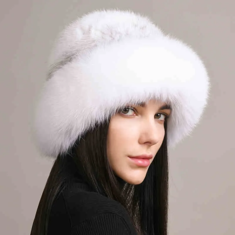 Mink Hair Hat Lady Braided Fur Winter Winter - Cross