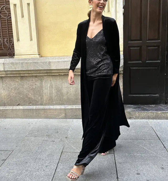 Velvet New Autumn And Winter Temperament Coat Casual Pants Thick Two piece Suit Fashion Women Black Pants - Shop at LoveMi