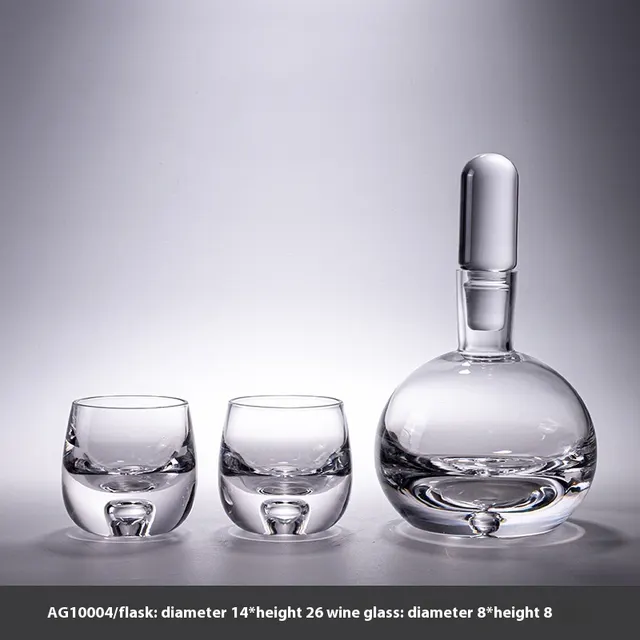 Annwa High end Art Glass Wine Cup Wine Glass Suit Classic 1 Pot 2 Cup Set - Shop at LoveMi
