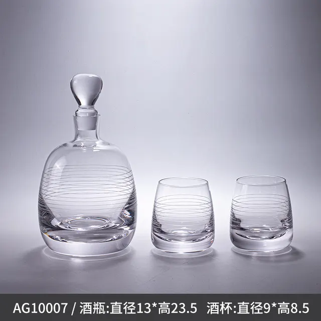 Annwa High end Art Glass Wine Cup Wine Glass Suit Classic One Pot Two Cups - Shop at LoveMi