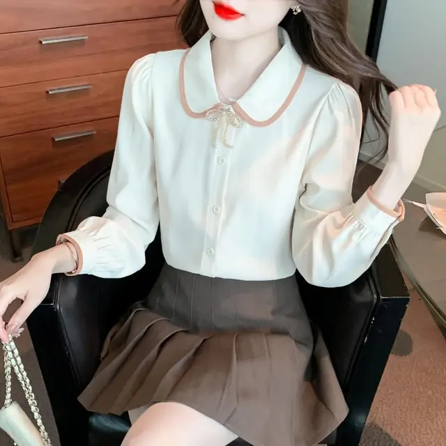 Women's Niche Top Chic Design Shirt Apricot - Shop at LoveMi