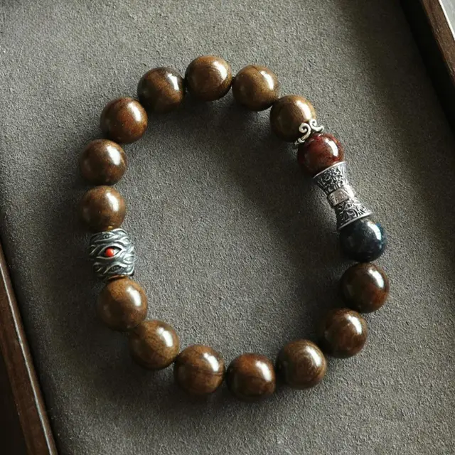 Women's New Chinese style Wooden Beaded Bracelet Hoop Wooden Beaded Bracelet - Shop at LoveMi