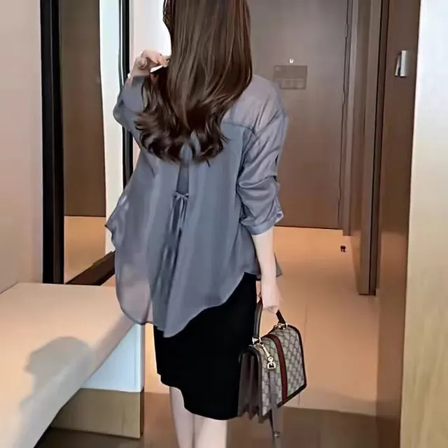 Summer Niche Design Plus Size Sun Protection Shirt For Women Gray - Shop at LoveMi