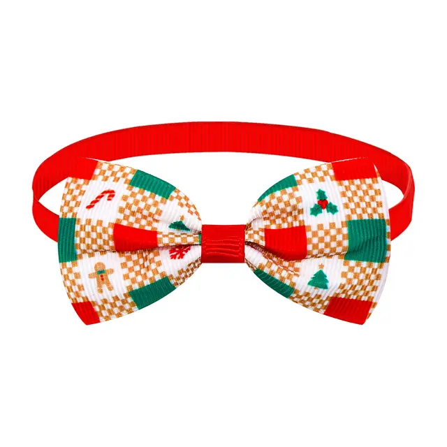 Christmas Plaid Striped Bow Tie Dog Cat One word Bow Tie Multiple Colors 1 Style - Shop at LoveMi