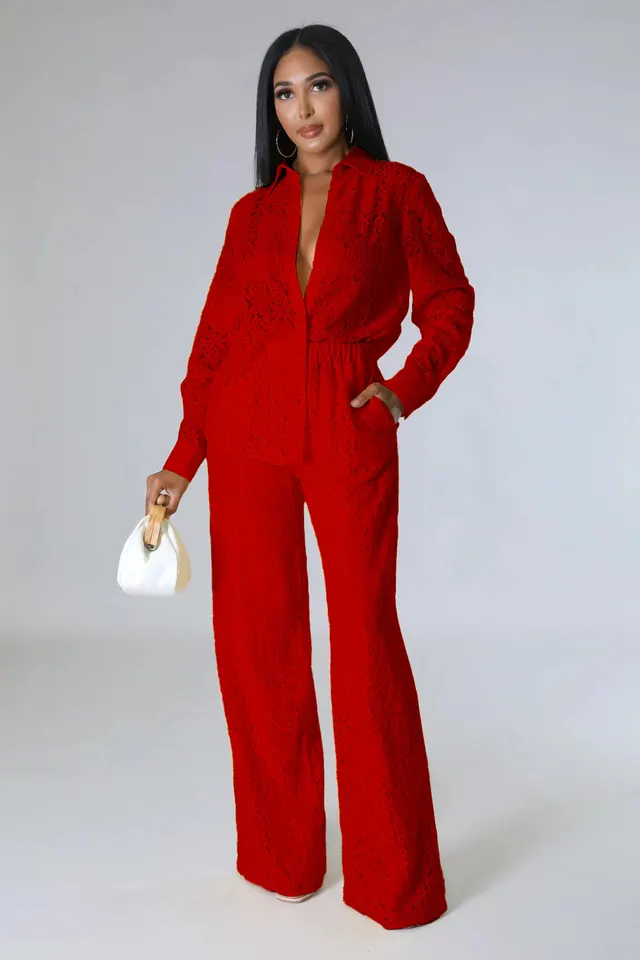 Women's Fashion Long Sleeve Suit Red - Shop at LoveMi