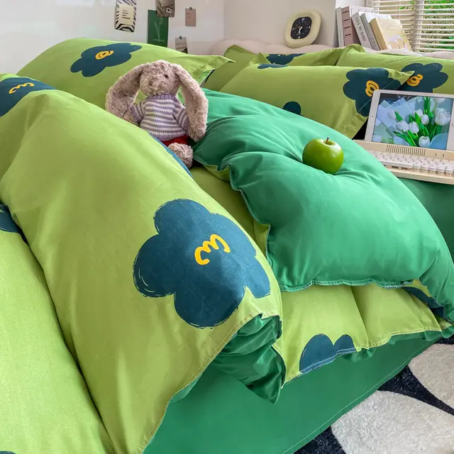 Washed Cotton Student Dormitory Bed Quilt Cover Macchiato - Shop at LoveMi