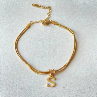 New Letter A-Z Love Knot Bracelets For Women Couple Gold Color Dainty Snake Chain Charm Bracelet Stainless Steel Jewelry Gift Valentine's Day Gifts...