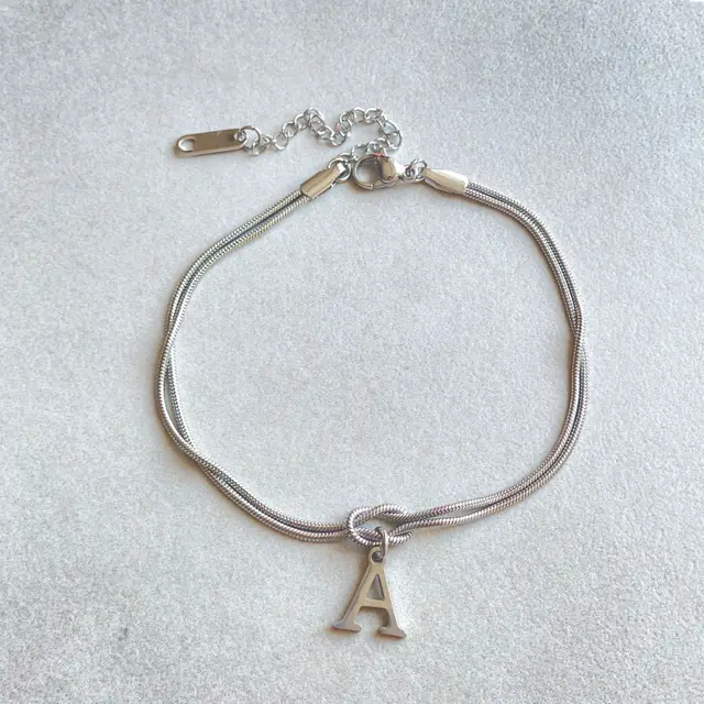 New Letter A Z Love Knot Bracelets For Women Couple Gold Color Dainty Snake Chain Charm Bracelet Stainless Steel Jewelry Gift Valentine's Day Gifts Silver A - Shop at LoveMi
