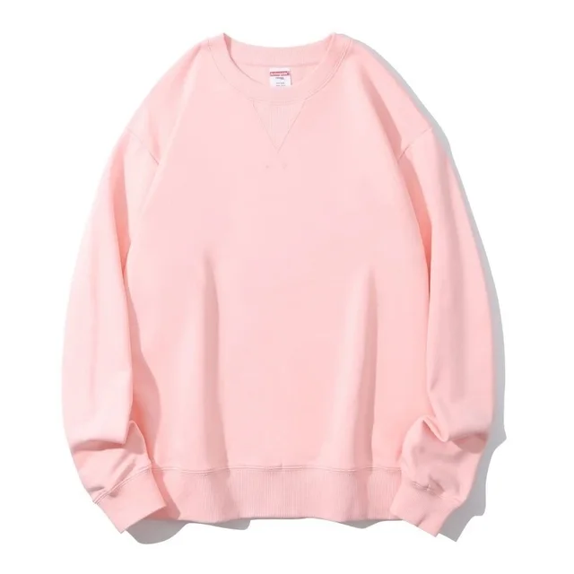 Cotton Heavy Terry Round Neck Men's Sweater Inverted Triangle Pink - Shop at LoveMi