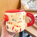Good-looking Ceramic With Cover Spoon Hand Gift Couple Coffee Cup - Fortune Suit - View 1