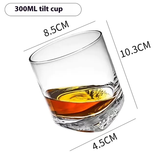 Whiskey Pure Drink Internet Celebrity Beer Brandy Glass Household High end Classical Foreign Wine Bar Cup Tilting Cup 300Ml - Shop at LoveMi