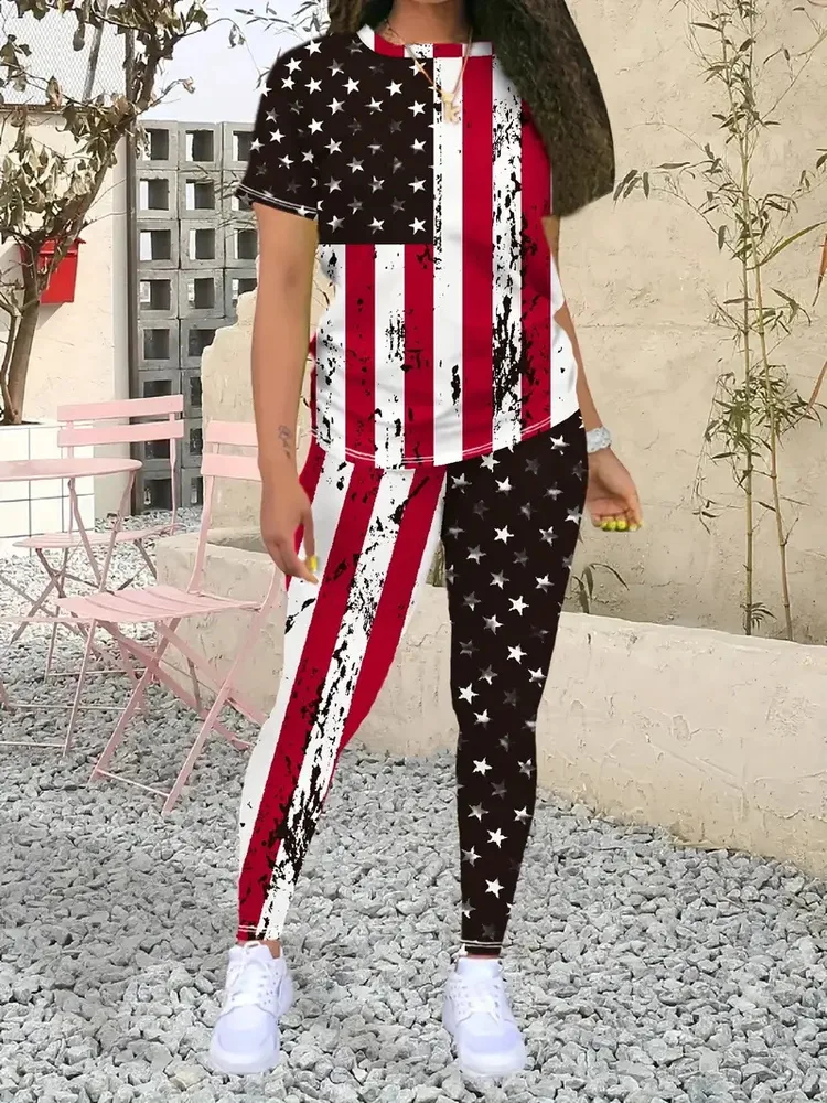 Trendy Fashion Colorblock Short Sleeve Suit T008 L - Shop at LoveMi