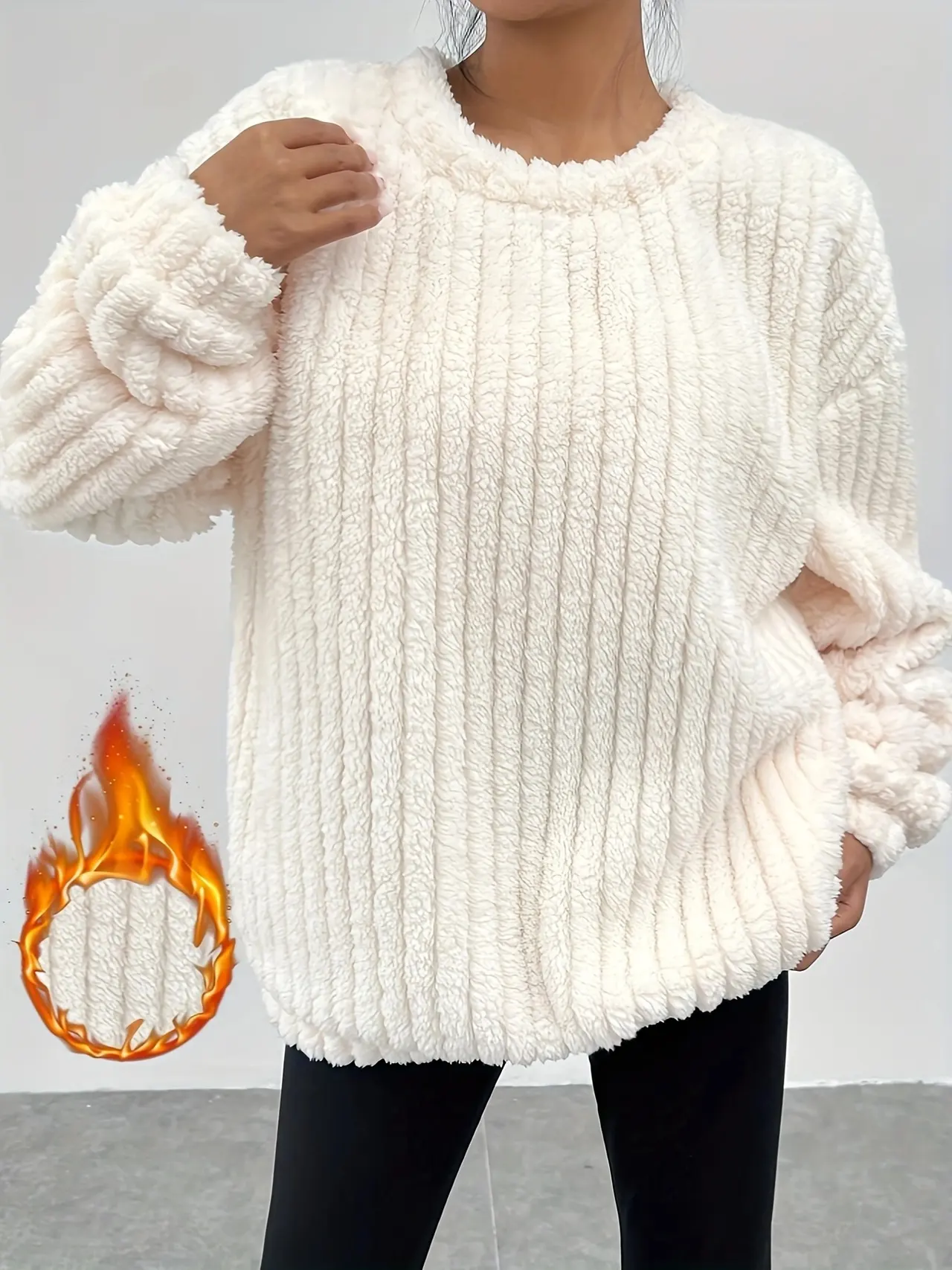 Coral Velvet Pajamas Girls Autumn And Winter Solid Color With Fur Thermal Flannel - White