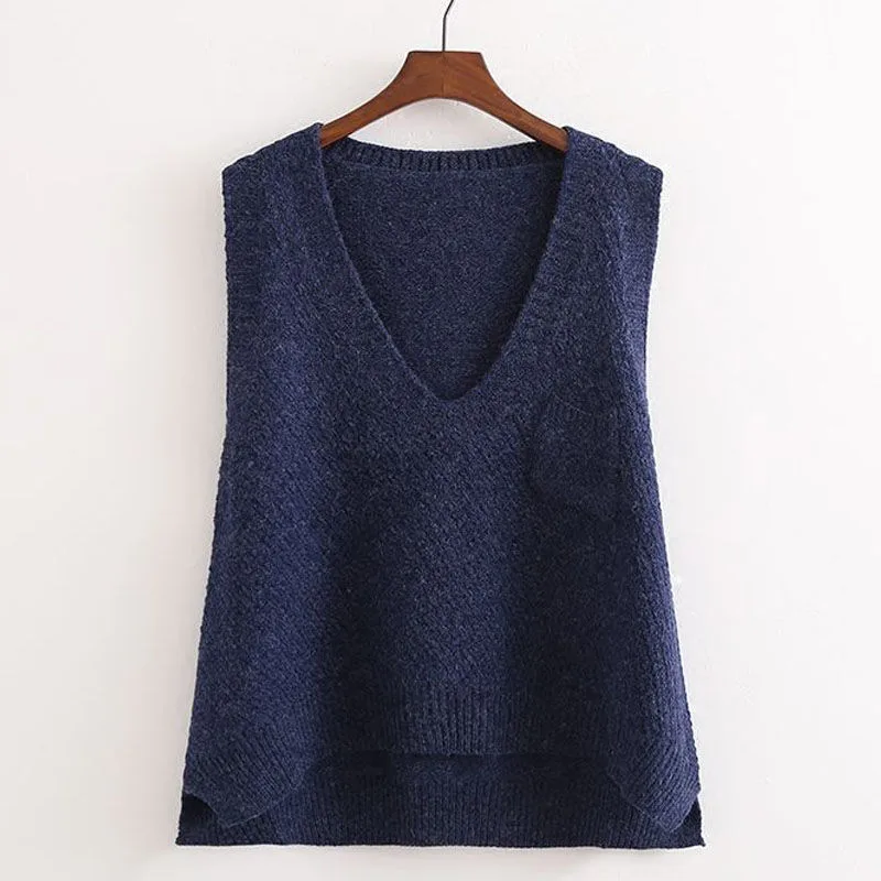 Women's Knitted Vest Spring And Autumn Plus Size Sleeveless Sweater Waistcoat Tops Outerwear Waistcoat - Tibetan - View 1