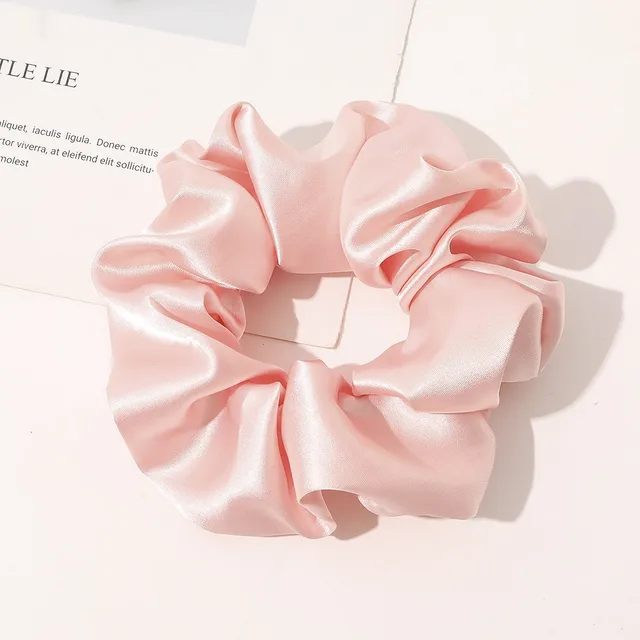 Silk Large Intestine Silk Sweet Satin High end Hair Ring Pink - Shop at LoveMi