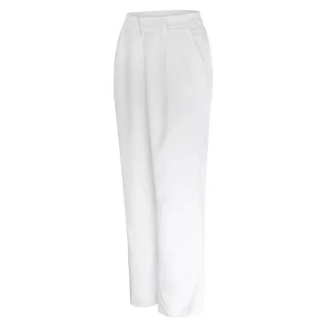 High Waist Wide Leg Pants Versatile Belt White Regular - Shop at LoveMi