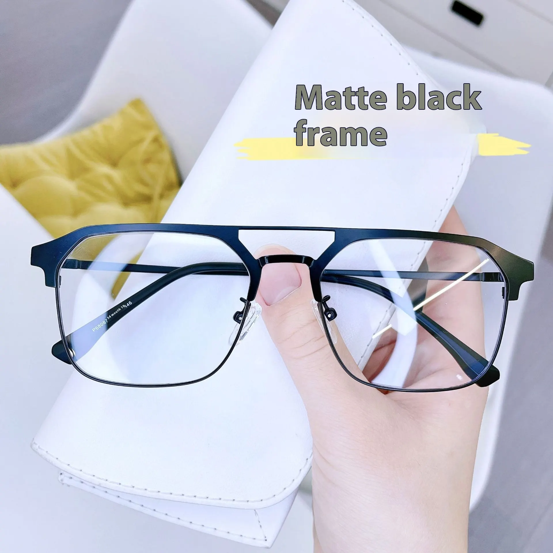 Anti-blue Light Glasses Double Beam Frame - Frosted Black Frame