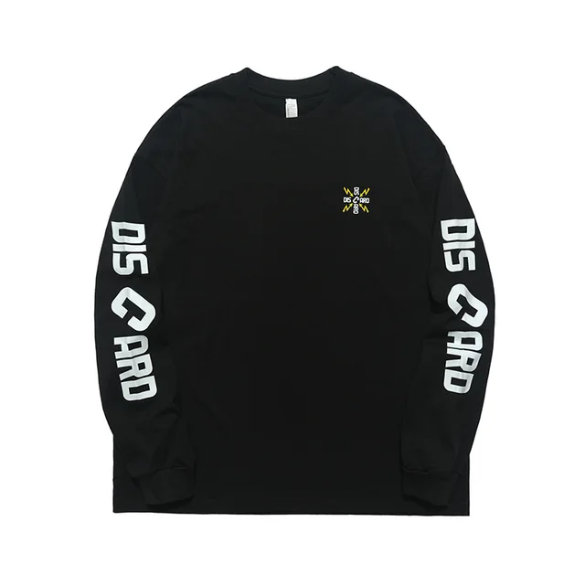 Letter Printed Long sleeved T shirt Same Niche Design Top Black - Shop at LoveMi