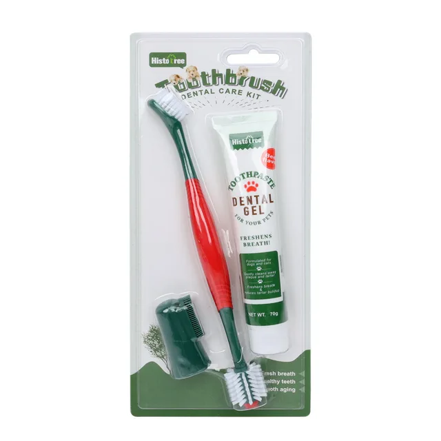 Pet Toothpaste Toothbrush Set Cat And Dog Finger Stall Cleaning Pet Supplies Beef Flavor - Shop at LoveMi