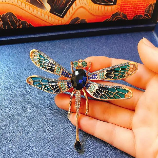 New Fashion Women's Insect Exaggerated Brooch Blue - Shop at LoveMi
