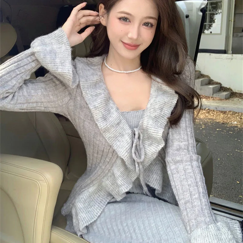 Women's Autumn And Winter Gentle Bell Sleeve Knitted Cardigan Cardigan S - Shop at LoveMi
