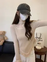 Women's Halter Bottoming Shirt Autumn And Winter - Oatmeal Color